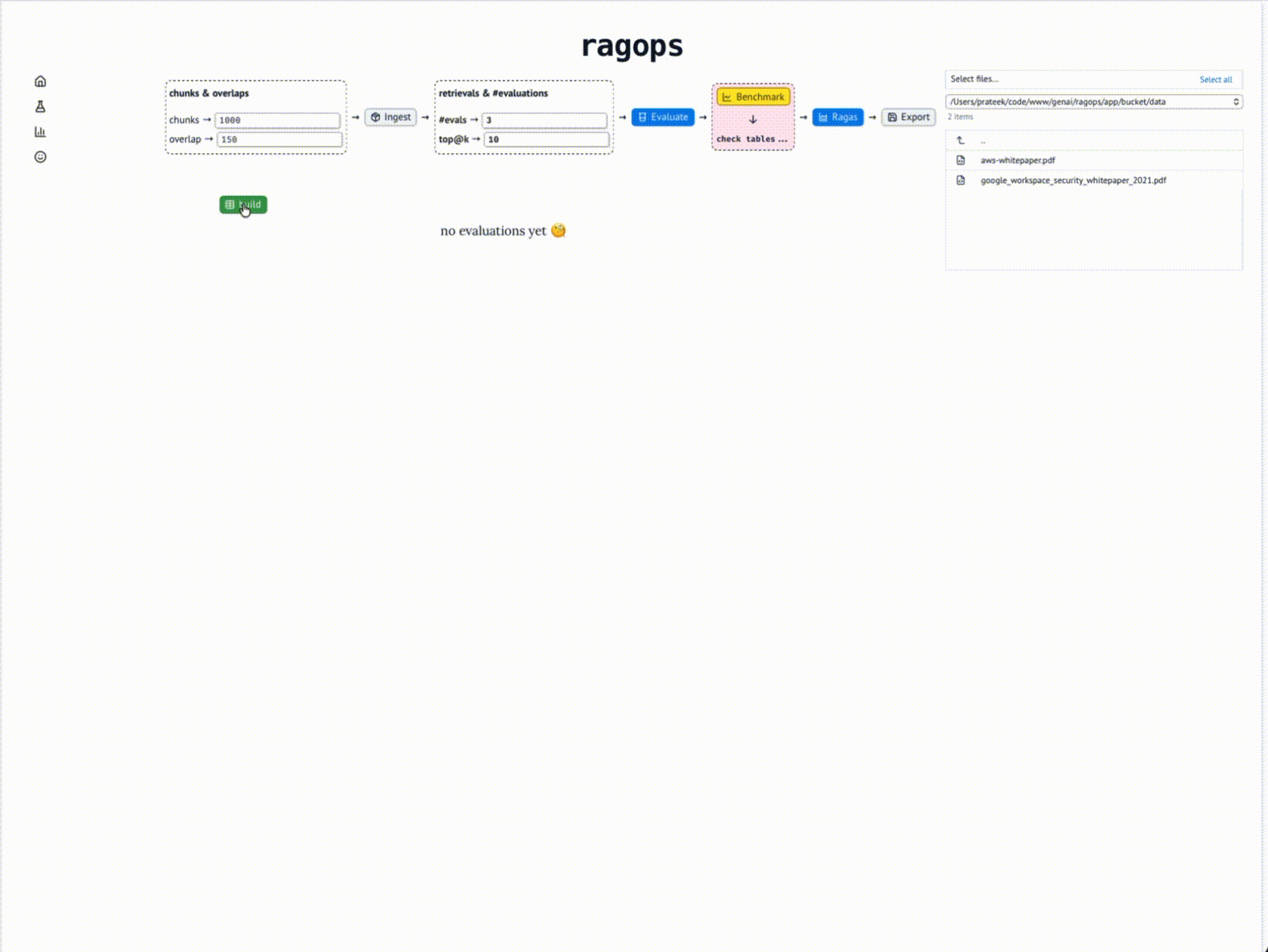RAGOps interface preview